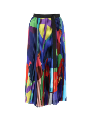 Sacai All Over Printed Pleated Skirt