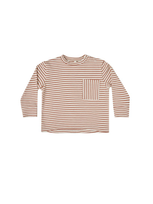 Rylee + Cru Striped Longsleeve Skater Tee - Amber/ivory