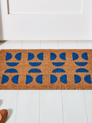 Nickel Designs Hand-painted Doormat - Blue Shapes