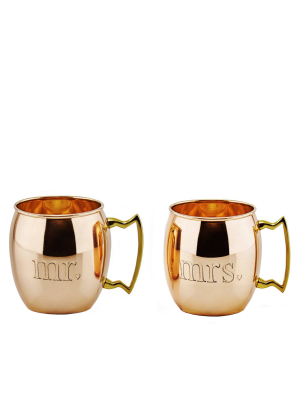 Old Dutch 16oz 2pk Copper Mr And Mrs Moscow Mule Mugs