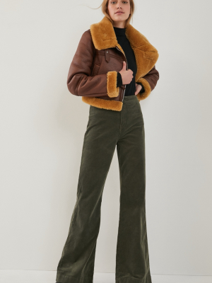 Askk Ultra High-rise Bootcut Corduroy Pants