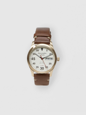 Leather-strap Watch