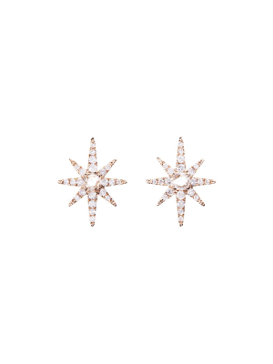 Starburst Stud Earrings - Rose Gold