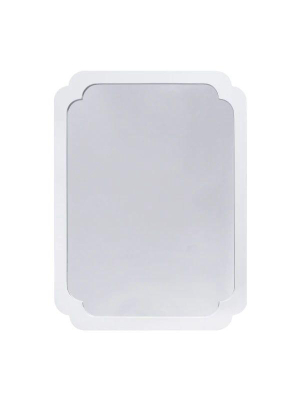 Amelia White Lacquer Pinched Corner Mirror