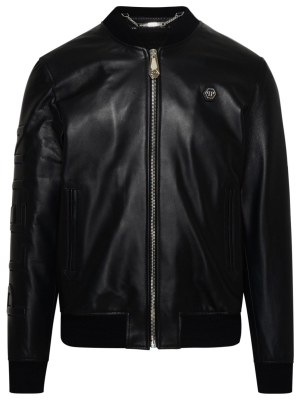 Philipp Plein Logo Embossed Zip-up Jacket