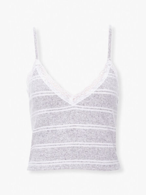 Striped Lace-trim Lounge Cami