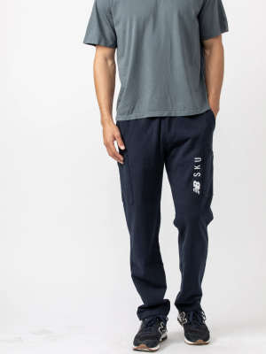 Save Khaki | New Balance Mens French Terry Para Sweatpant- Navy