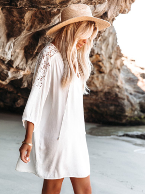 Calabasas Lace Cover-up Dress - Off White