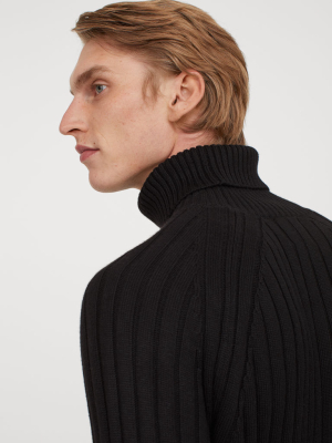 Ribbed Turtleneck Sweater