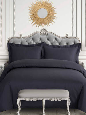 Cotton Sateen 600 Thread Count 3pc Oversized Duvet Cover Set - Tribeca Living