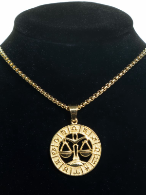 Dell Arte By Jean Claude Libra Zodiac Sign Pendant Necklace