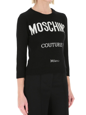 Moschino Logo Jacquard Knit Jumper