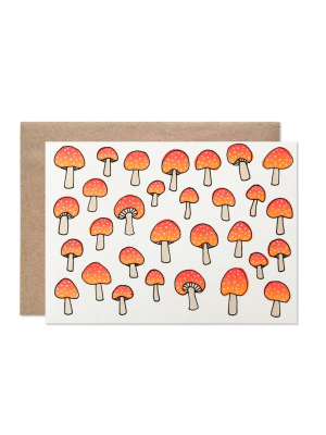 Blank Greeting Card - Neon Mushroom