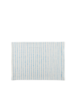 Linen Lines Placemat In Bright Blue