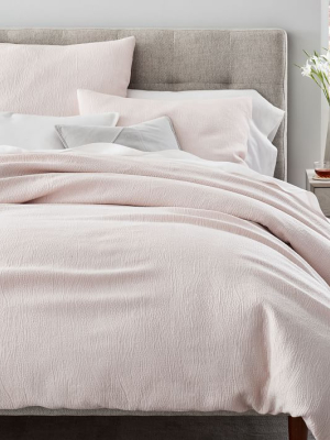 Tencel™ Cotton Matelasse Duvet Cover & Shams - Pink Blush