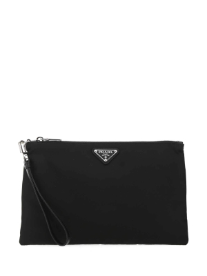 Prada Logo Plaque Pouch