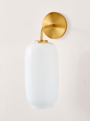 Sculptural Glass Pebble Sconce - Milk