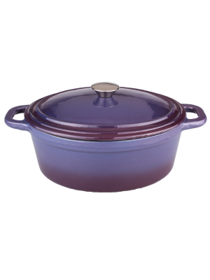 Berghoff Neo 8 Qt Cast Iron Oval Covered Casserole, Purple