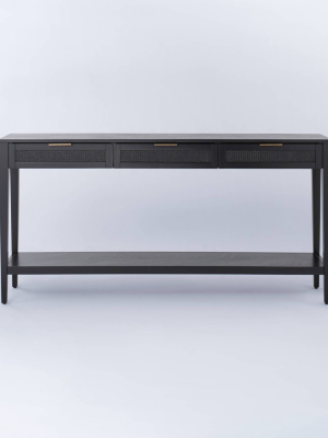 Woven Drawer Console Table Black - Threshold™ Designed With Studio Mcgee