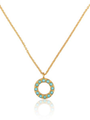 Turquoise Circle Pendant Necklace