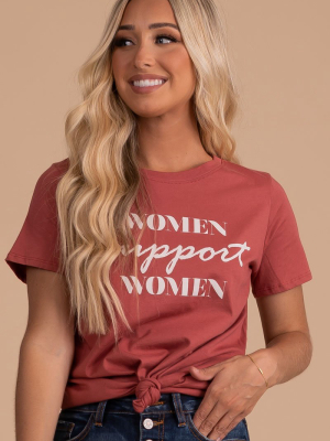 Women Support Women Graphic Tee - Red