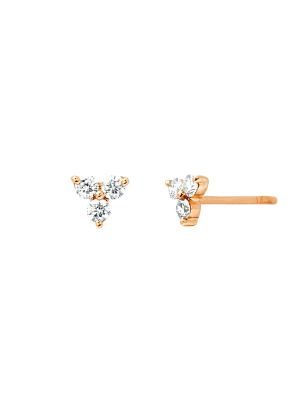 Trio Studs - Rose Gold