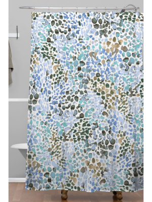 Blue Speckled Painting Watercolor Stains Shower Curtain Blue - Deny Designs