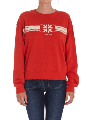 Pinko Logo Printed Crewneck Sweatshirt