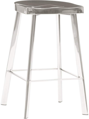 Icon Counter Stool, Polished Steel