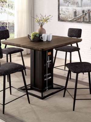 5pc Locust Novelty Counter Height Dining Table Set Black/distressed Walnut/sand Black - Homes: Inside + Out