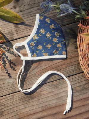 The Sustainable Mask | Adult Navy Poppy (block Printed)