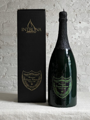 Large Antica Cereria Champagne Candle With Dark Label