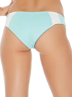 L Space Mia Color Block Reversible Bottom In Light Turquoise Cbmac16-lit