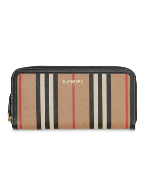 Burberry Icon Stripe Zip Around Wallet