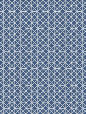 Lisbeth Geometric Lattice Wallpaper In Navy From The Pacifica Collection By Brewster Home Fashions