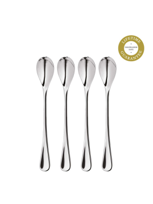 Rw2 Bright Long Handled Spoon, Set Of 4