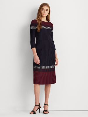 Three-tone Ribbed Skirt