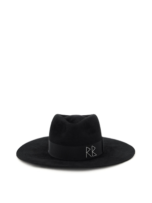 Ruslan Baginskiy Crystal And Pearl Strap Fedora Hat