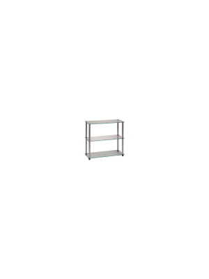 26.5" Classic Glass 3 Shelf Bookcase Clear Glass - Breighton Home