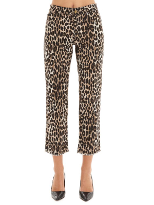 Michael Michael Kors Animal Print Cropped Jeans