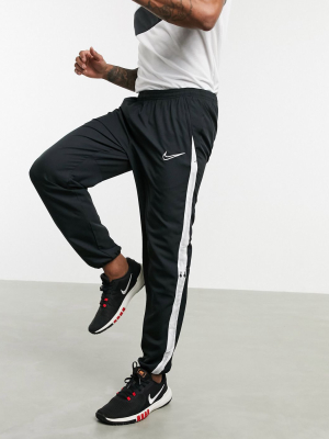 Nike Soccer Academy Sweatpants With Side Stripe In Black