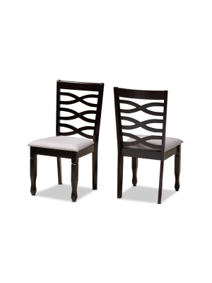 Set Of 2 Lanier Fabric Upholstered Wood Dining Chairs - Baxton Studio