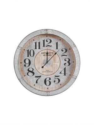 Austin Wall Clock Antique Silver