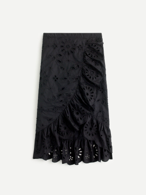 Tall Ruffle-front Eyelet Skirt