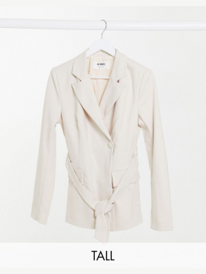 4th + Reckless Tall Oversized Wool Blazer In Cream