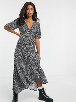 Nobody's Child Midi Wrap Dress In Ditsy Floral