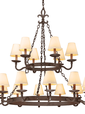 Lyon 18lt Chandelier 2 Tier Burnt Sienna