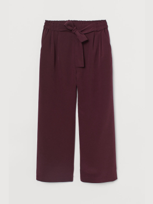 Wide-cut Satin Pants