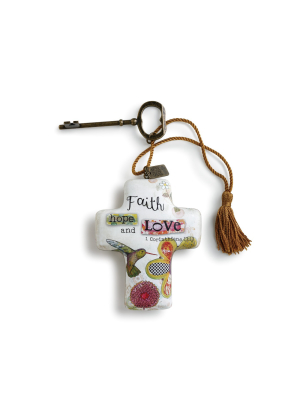 Demdaco Faith Hope Love Artful Cross 4" - Multi