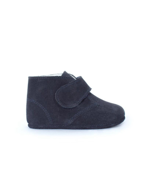 Childrenchic® My-first Navy Suede Baby Pram Velcro Booties